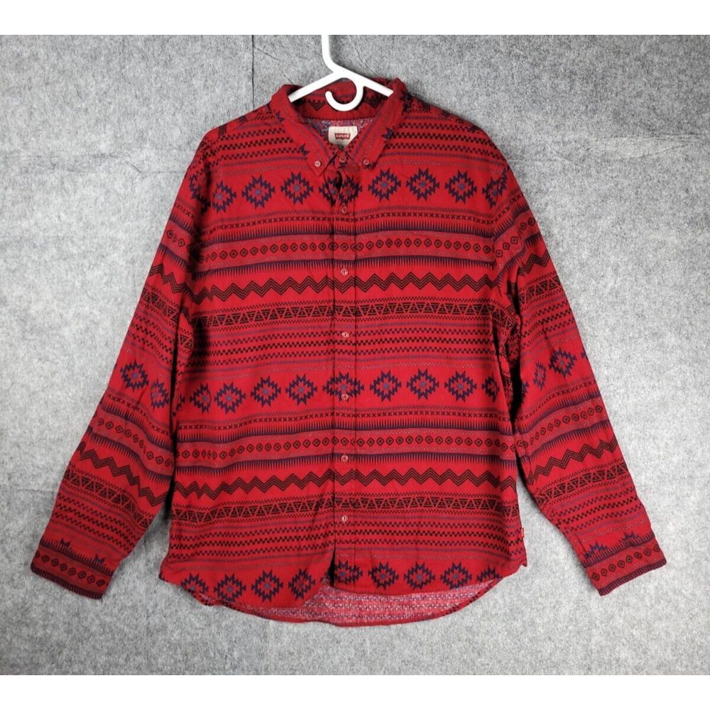 Levi Strauss Button Up Shirt Men's‎ XXL Aztec Southwest Chamois